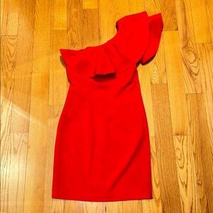 Fame by Selfieroom One shoulder Ruffle Red Mini Dress Size M
